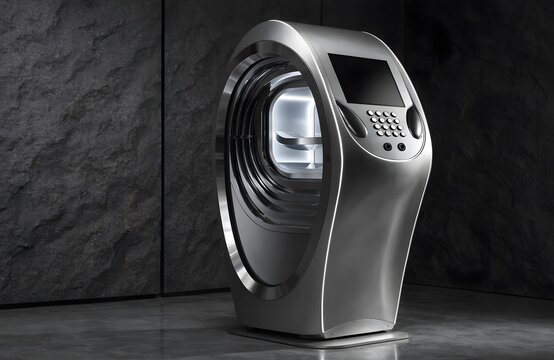 Modern parking meter with digital display