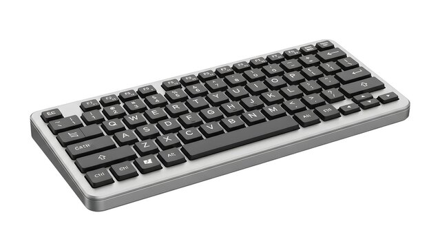 Sleek wireless computer keyboard isolated on white background