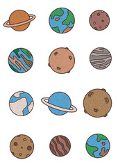 set of planets illustration © smile