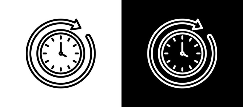 Reverse Icon On White and Black Backgrounds.   