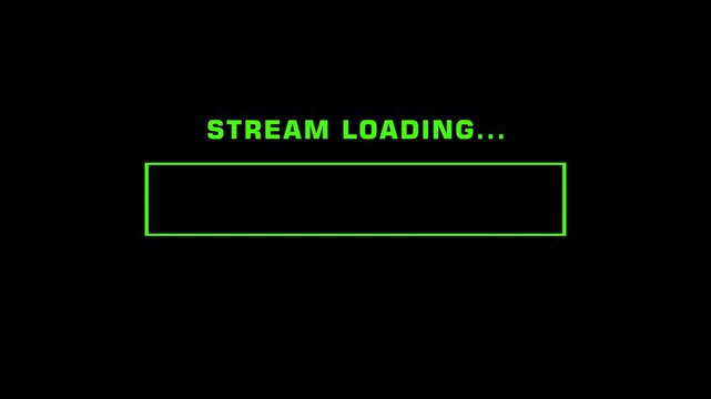 4K Green Streaming Loading Progress Bar Animation for Video Buffering, Online Video Playback and Media Streaming, Transparent Background Alpha Channel Motion Graphic