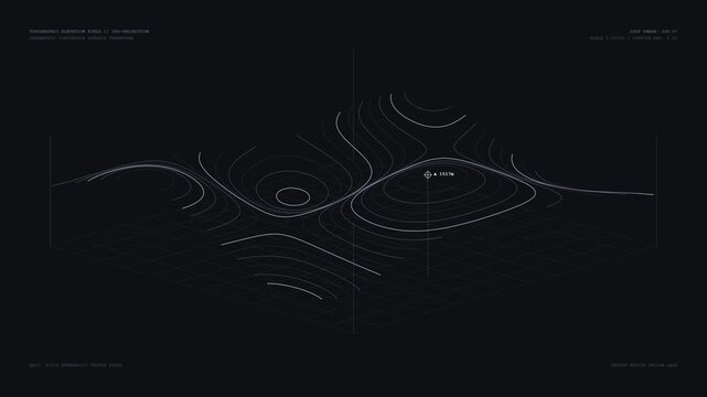 Animated Topographic Elevation Field with Moving Contour Lines
