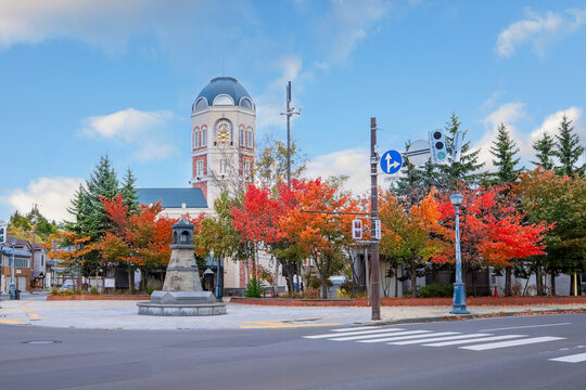 Otaru, Japan - October 23 2025: LeTAO a famous confectionery store located in a classic building at the heart of Otaru's tourist attractions, Marchen Intersection.
