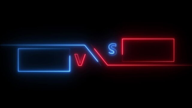 Versus Animation, Vs text fire Animation, versus match Animation. VS versus bars neon animated versus vs bars neon line animation.4k motion video.