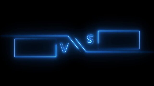 Versus Animation, Vs text fire Animation, versus match Animation. VS versus bars neon animated versus vs bars neon line animation.4k motion video.