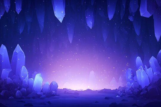 Enchanted cavern under starlit skies