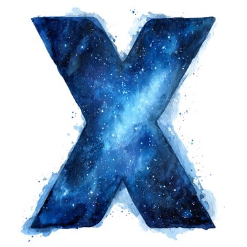 Blue glittery alphabet letters on dark background
