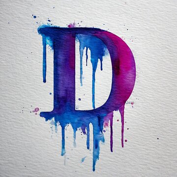 Blue purple alphabet letters on white background