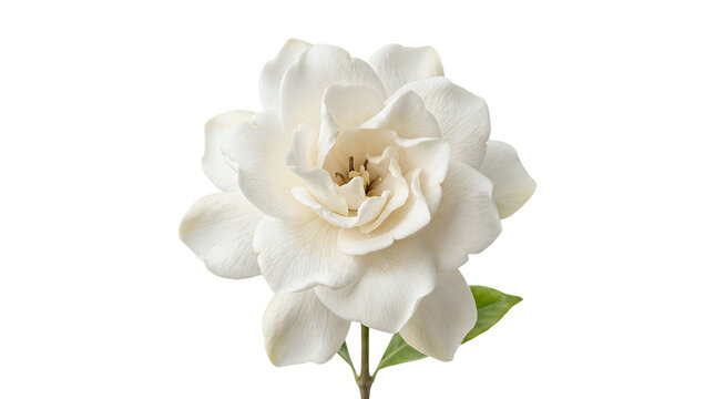 Beautiful white gardenia flower isolated on a white background.