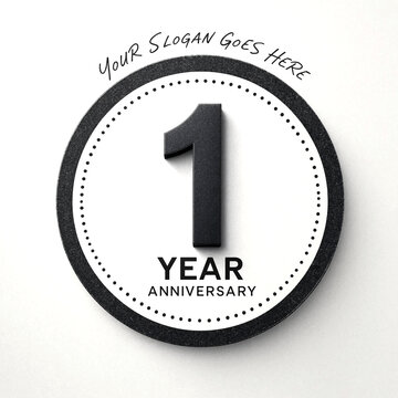 Celebrate your milestone with a modern one year anniversary logo template design idea