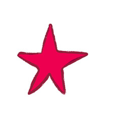 Fototapeta premium Pink hand drawn grunge ink brush star icon isolated on white background vector illustration