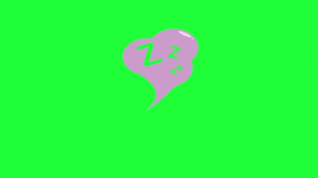 Animated sleep bubble with zzz symbols on green