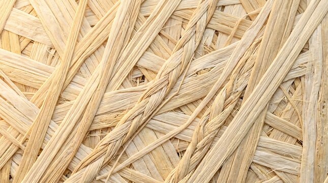 Closeup of a woven raffia or straw texture background