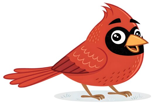 Cartoon cardinal bird smiling happily