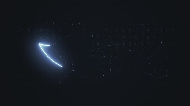 Electric Blue World Signal Circling Black Map Seamless Loop
