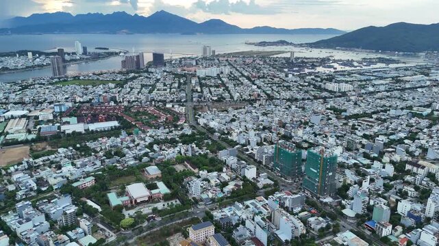 Panoramic Aerial View of Da Nang Bay