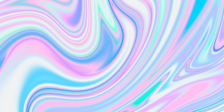 Pastel pink blue purple white rainbow abstract liquid background with waves texture