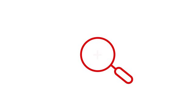 Animated Magnifying Glass With Plus Symbol For Zoom In Search Inspection Enlargement Discovery And Digital Interface Navigation On Green Background
