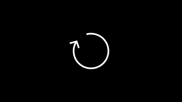 Abstract glowing red circle arrow icon animation on white background. 4k circle arrow icon animation video.