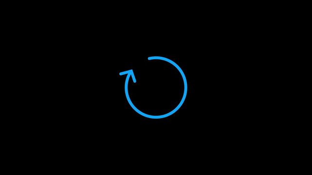 Abstract glowing red circle arrow icon animation on white background. 4k circle arrow icon animation video.