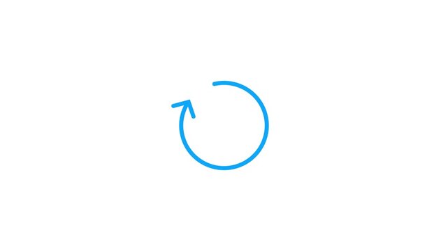 Abstract glowing red circle arrow icon animation on white background. 4k circle arrow icon animation video.