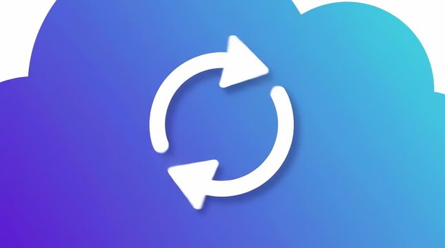 Cloud sync icon zooming in and out
