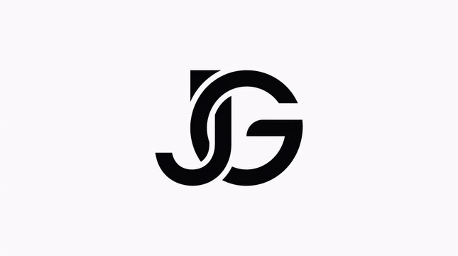Modern Letter JG Monogram Logo