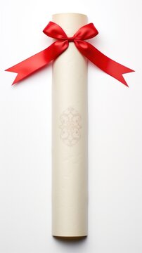 Diploma ribbon paper red.