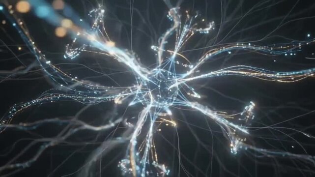 AI Neural Network and Cyber Security Data Plexus Abstract Technology Motion Background.