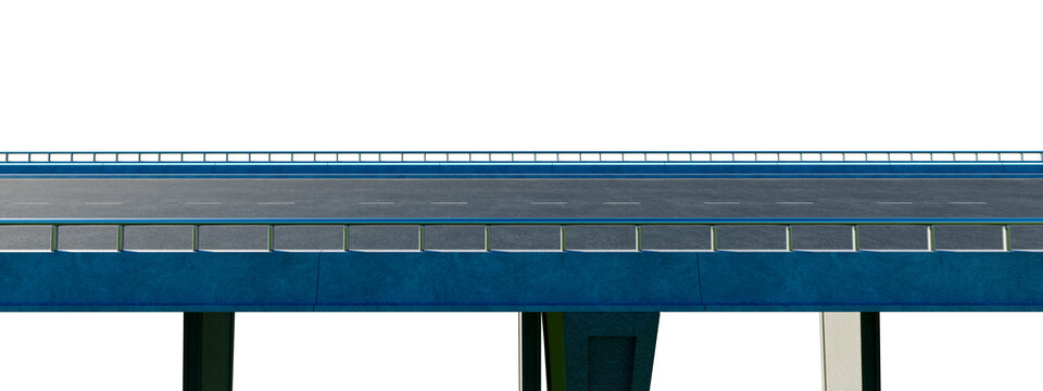 3d rendering highway overpass creating transportation infrastructure on transparent background