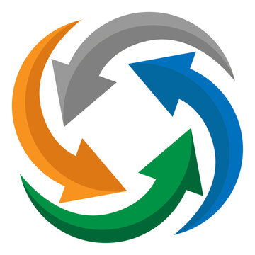 four Arrow circle modern custom professional look logo design
