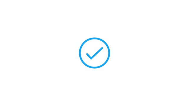 Minimal Circular Checkmark Success Animation Icon for Approval Confirmation Verification Completion Validation Correct Status User Interface and Digital Application Design