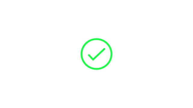 Minimal Circular Checkmark Success Animation Icon for Approval Confirmation Verification Completion Validation Correct Status User Interface and Digital Application Design