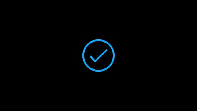 Minimal Circular Checkmark Success Animation Icon for Approval Confirmation Verification Completion Validation Correct Status User Interface and Digital Application Design