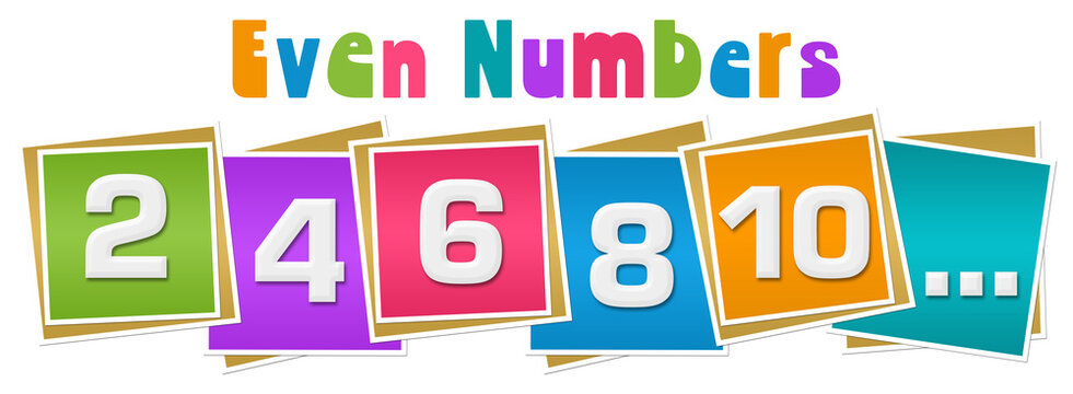 Even Numbers Colorful Blocks