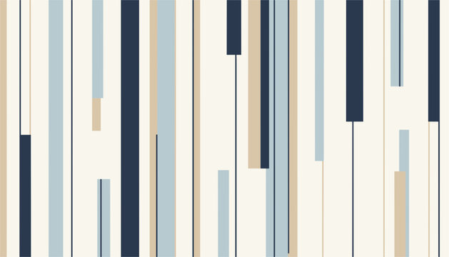 Abstract artistic background featuring vertical stripes of beige, blue, and black resembling a piano keyboard.