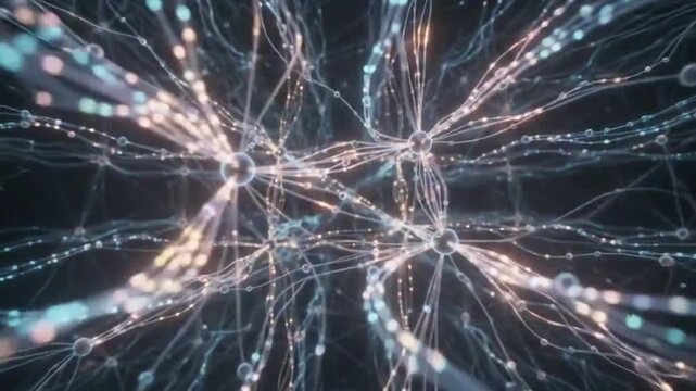AI Neural Network and Cyber Security Data Plexus Abstract Technology Motion Background.