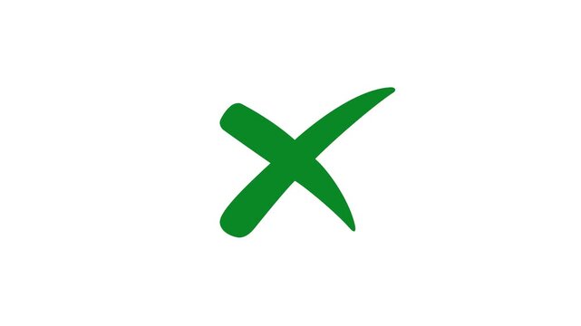 green cross mark, isolated tick symbols, checklist signs, and an rejected badge. Flat and modern checkmark design, 4k motion video.