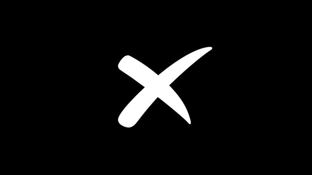 white cross mark, isolated tick symbols, checklist signs, and an rejected badge. Flat and modern checkmark design, 4k motion video.