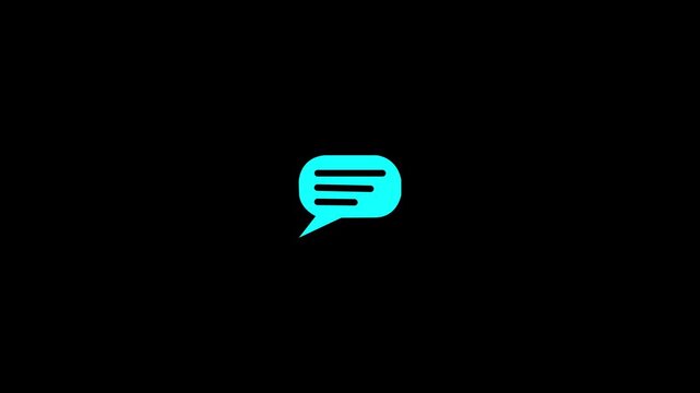 A simple element of a thought bubble, email, or text message popping up, with typing or thinking line slowly pulsing inside animation . 4k motion video.
