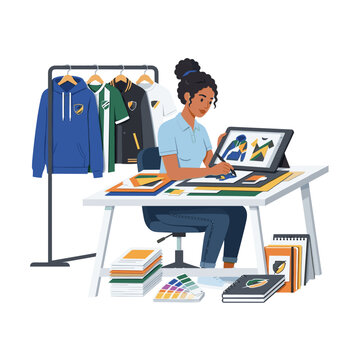 Merchandise designer creating team apparel line for sports fashion, team branding, and WNBA NWSL retail promotional websites