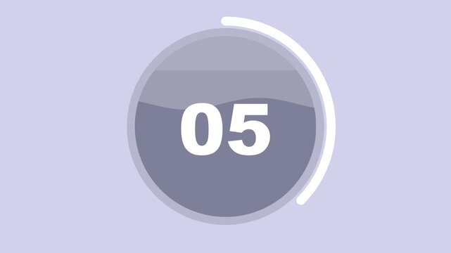 Minimalist 10 Second Countdown Timer Circle Flat Motion Graphics Loop Background