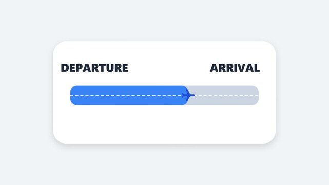 Minimalist Airplane Flight Progress Tracker Motion Graphics UI Animation Background Loop
