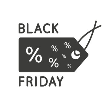 black friday tag, percentage discount icon, sale concept, eps 10 vector illustration