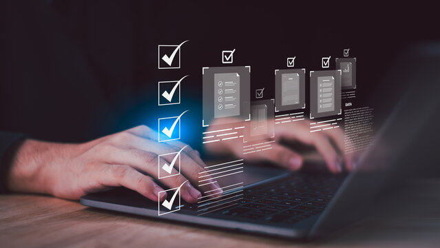A compliance officer performs document review, regulatory audit, quality control, data verification, risk assessment, policy compliance, process approval, digital records management for accurate