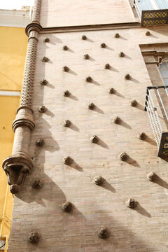 Casa de las Conchas facade in the historical center of Seville city