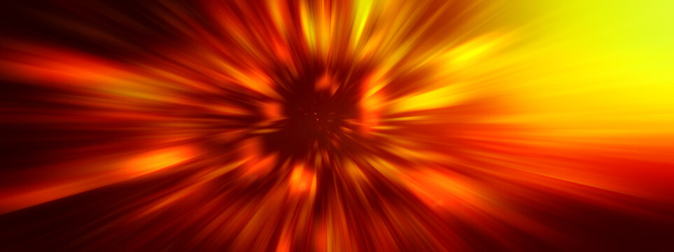 爆発する光とスピード感を表現した赤と黄色の抽象背景