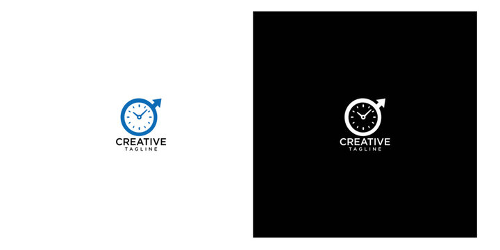 Modern and clean clock logo design vector illustration template, perfect for business and technology branding