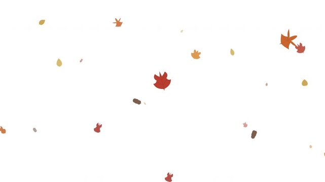 Cinematic autumn leaves carried by a gentle wind in 2.5D style