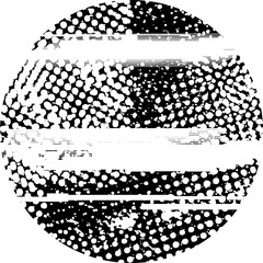 Fototapeta na wymiar Glitch distorted grunge layer circle . Noise destroyed texture . Trendy defect error shapes . Overlay grunge texture . Distressed effect .Vector shapes with a halftone dots screen print texture.